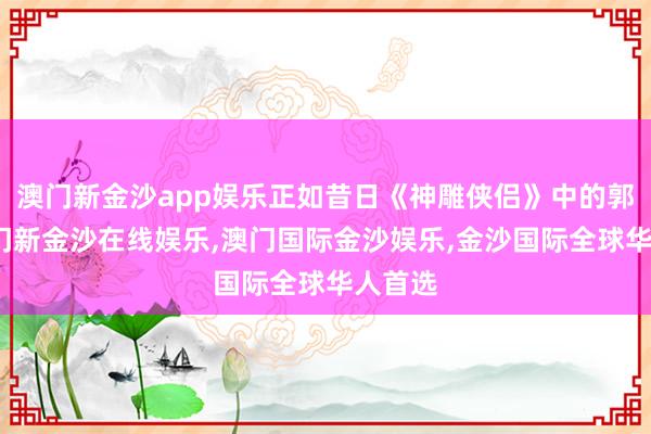 澳门新金沙app娱乐正如昔日《神雕侠侣》中的郭靖-澳门新金沙在线娱乐,澳门国际金沙娱乐,金沙国际全球华人首选