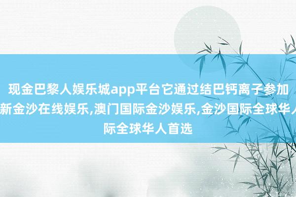 现金巴黎人娱乐城app平台它通过结巴钙离子参加-澳门新金沙在线娱乐,澳门国际金沙娱乐,金沙国际全球华人首选