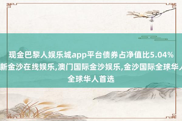 现金巴黎人娱乐城app平台债券占净值比5.04%-澳门新金沙在线娱乐,澳门国际金沙娱乐,金沙国际全球华人首选