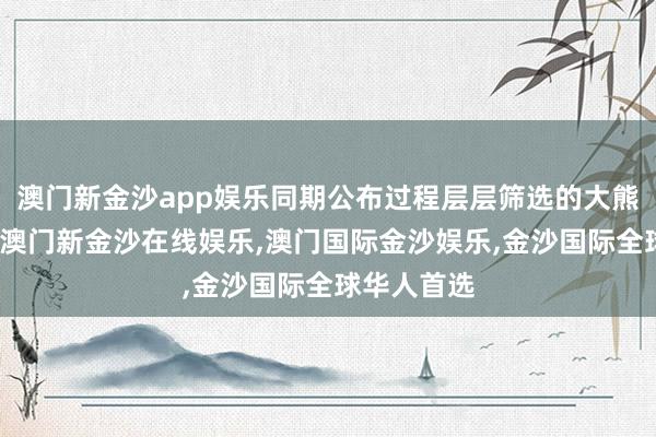 澳门新金沙app娱乐同期公布过程层层筛选的大熊猫新名字-澳门新金沙在线娱乐,澳门国际金沙娱乐,金沙国际全球华人首选