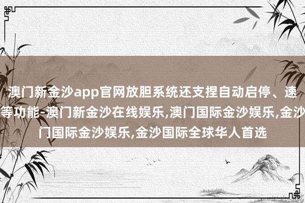 澳门新金沙app官网放胆系统还支捏自动启停、速率逶迤、报警请示等功能-澳门新金沙在线娱乐,澳门国际金沙娱乐,金沙国际全球华人首选